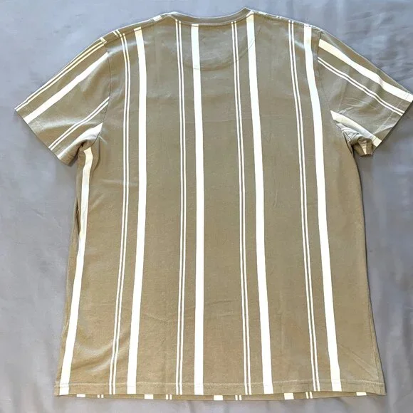 Two Hollister Men T-shirts Striped Beige Burgundy Size XL Short Sleeves - Picture 6 of 12